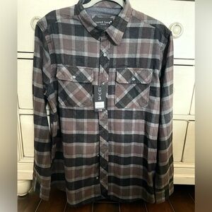 Men’s Jared Lang Plaid Button Down Flannel Shirt Large NWT